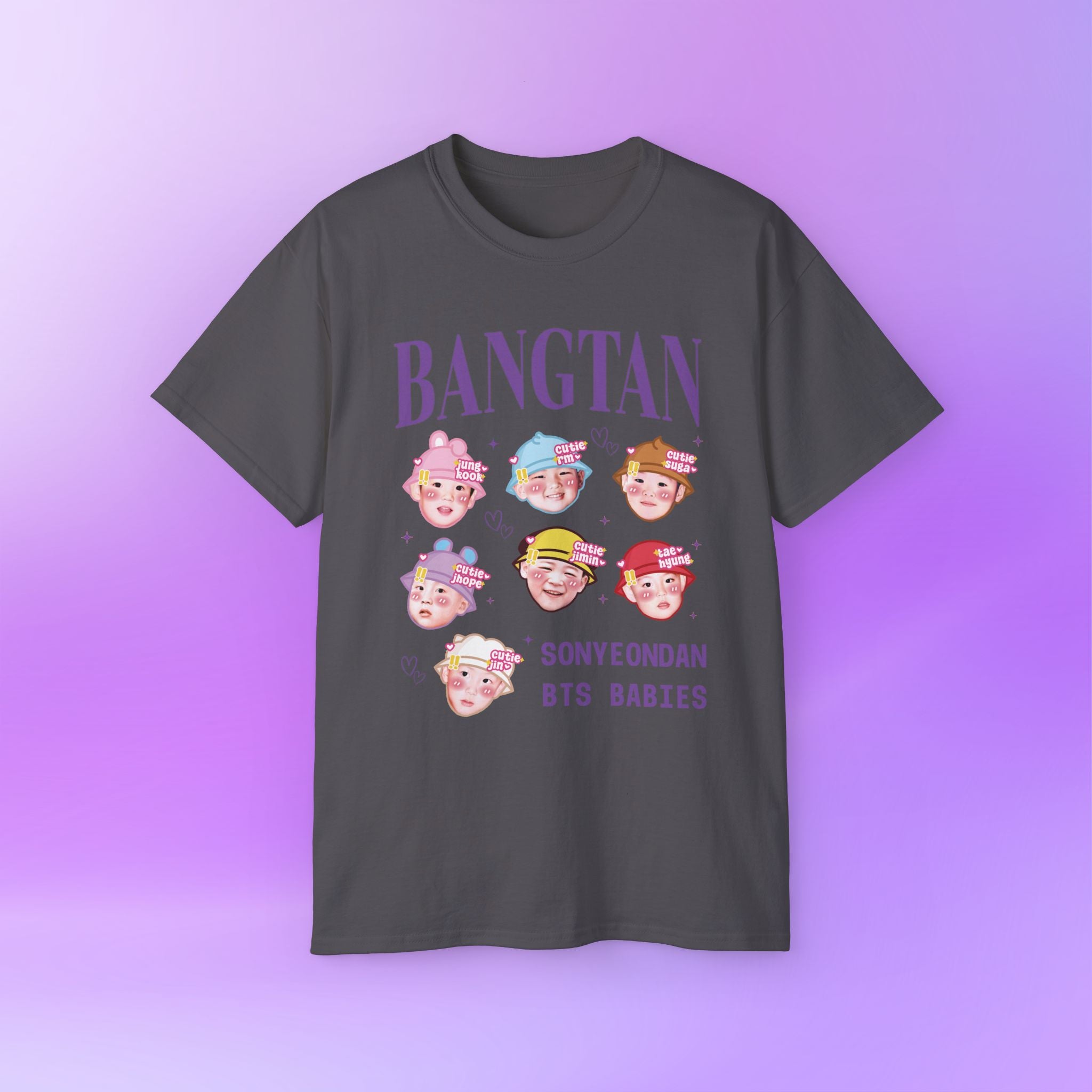 Bangtan Babies Names BTS Print | Unisex Graphic Cotton T-Shirt