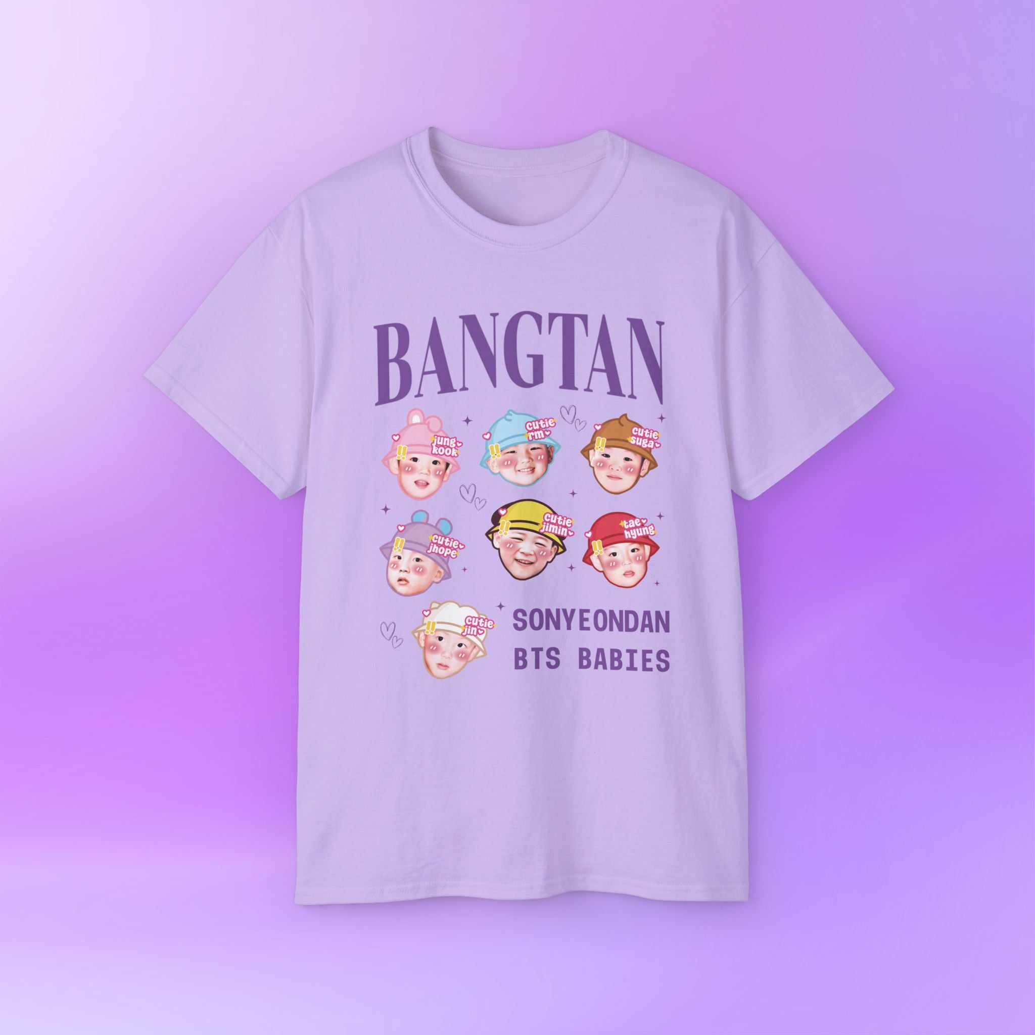 Bangtan Babies Names BTS Print | Unisex Graphic Cotton T-Shirt