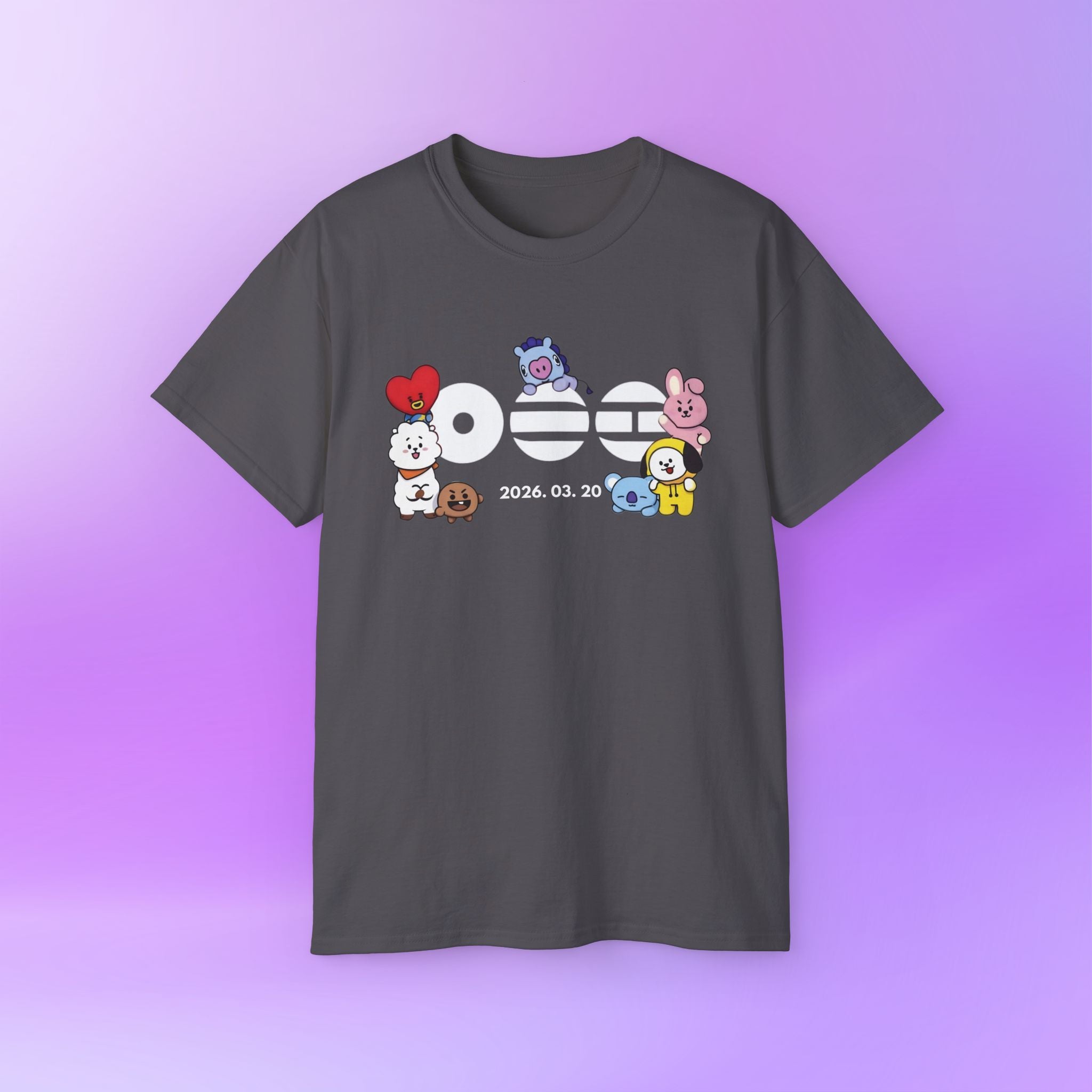 Arirang Bangtan Sonyeondan BTS, bt21 Cute Print | Unisex Cotton Tee Shirt