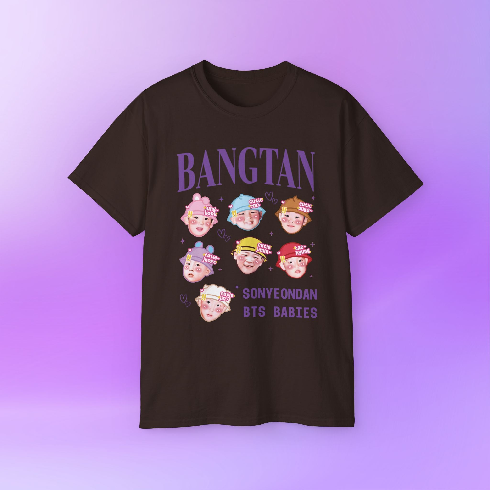 Bangtan Babies Names BTS Print | Unisex Graphic Cotton T-Shirt