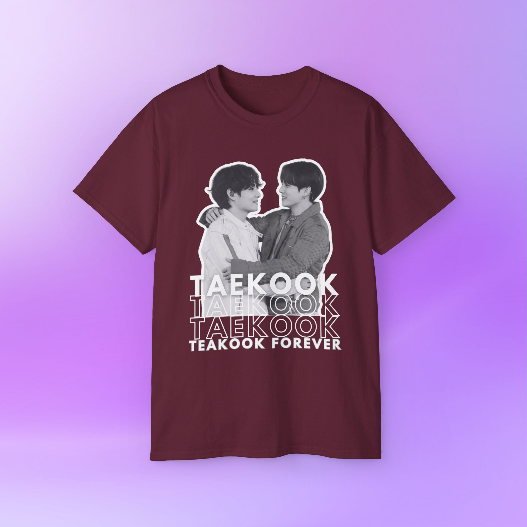 Taekook BTS Army, Taehyung and Jungkook bias Bangtan Sonyeondan, Cute Print | Unisex Cotton Tee Shirt
