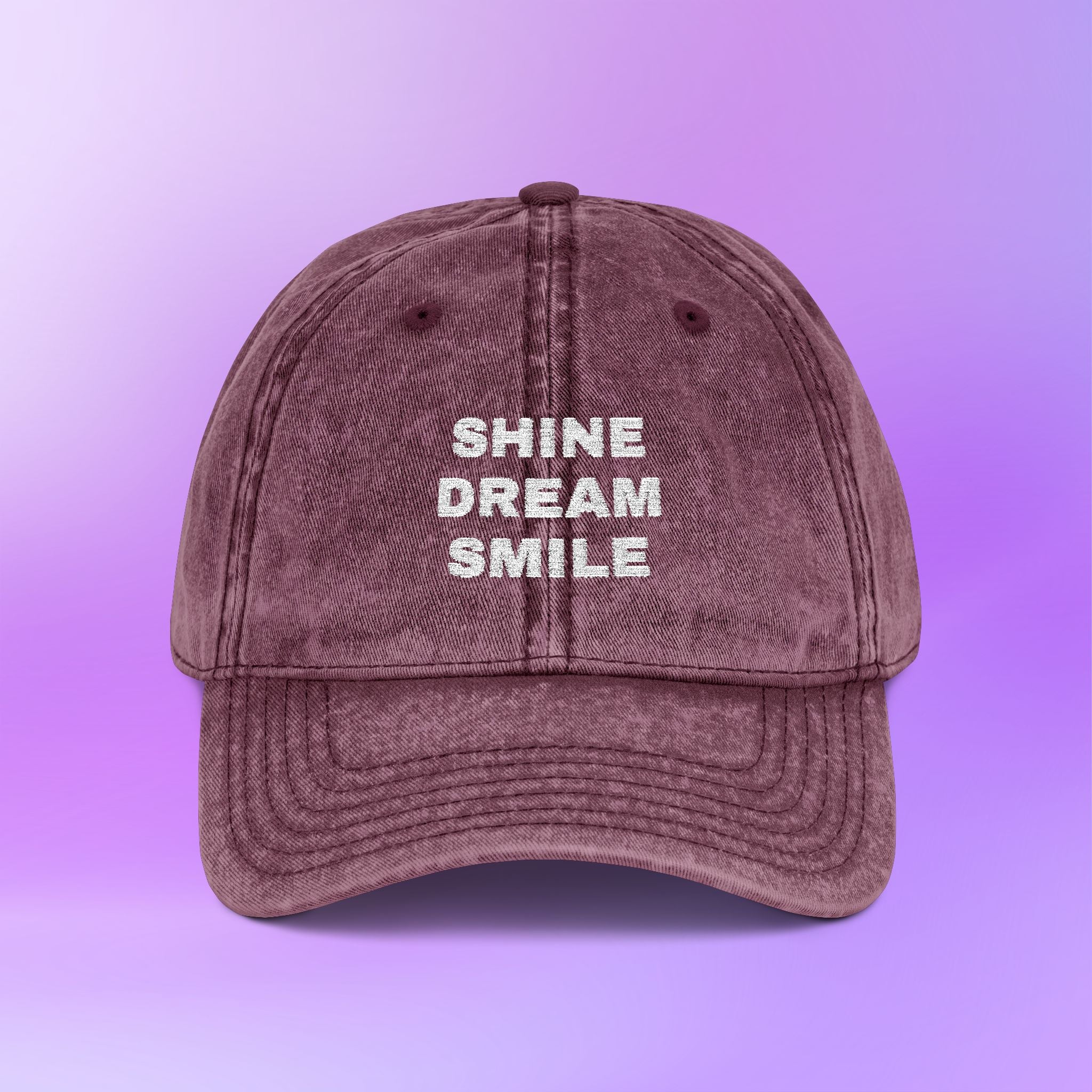 Shine Dream Smile | Mikrokosmos BTS Distressed Embroidered Vintage Baseball Cap