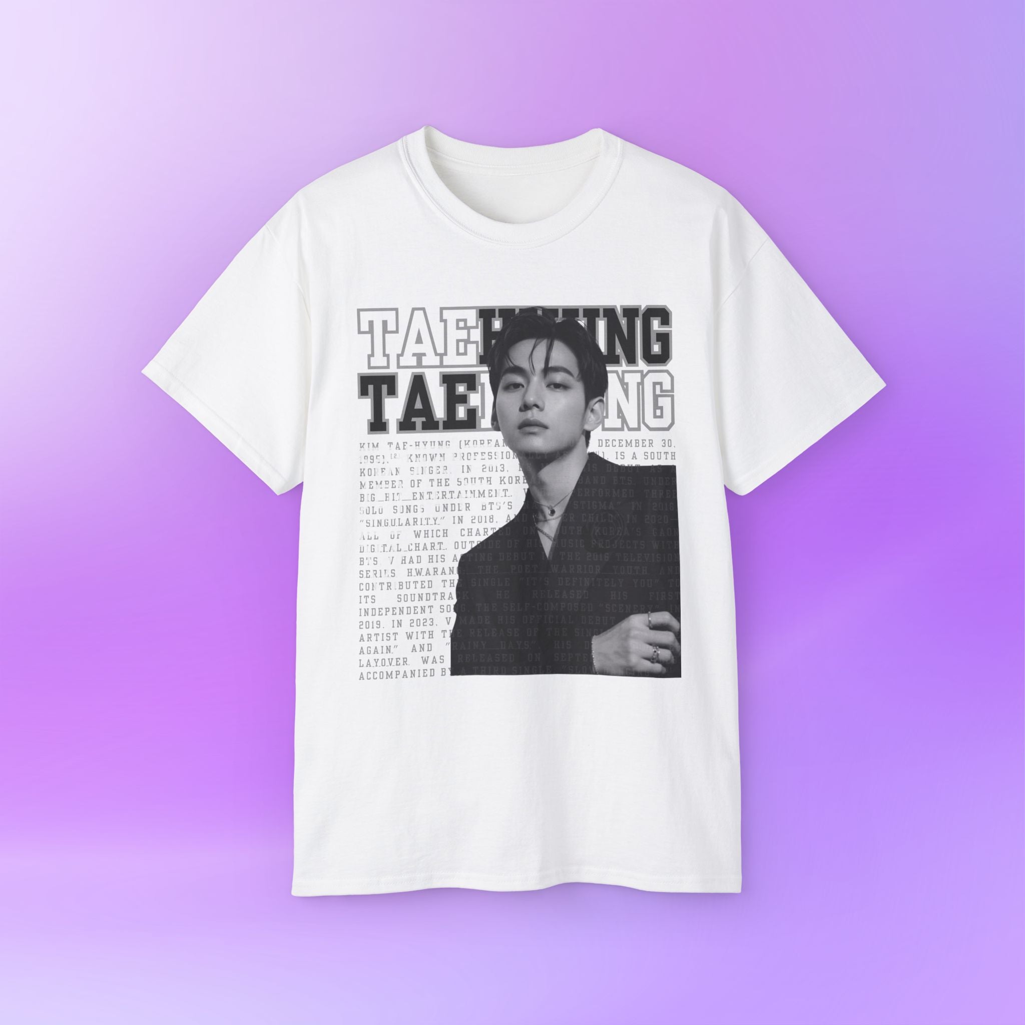 Taehyung V Tee Bias Bangtan Sonyeondan BTS  Unisex Graphic Cotton T-Shirt