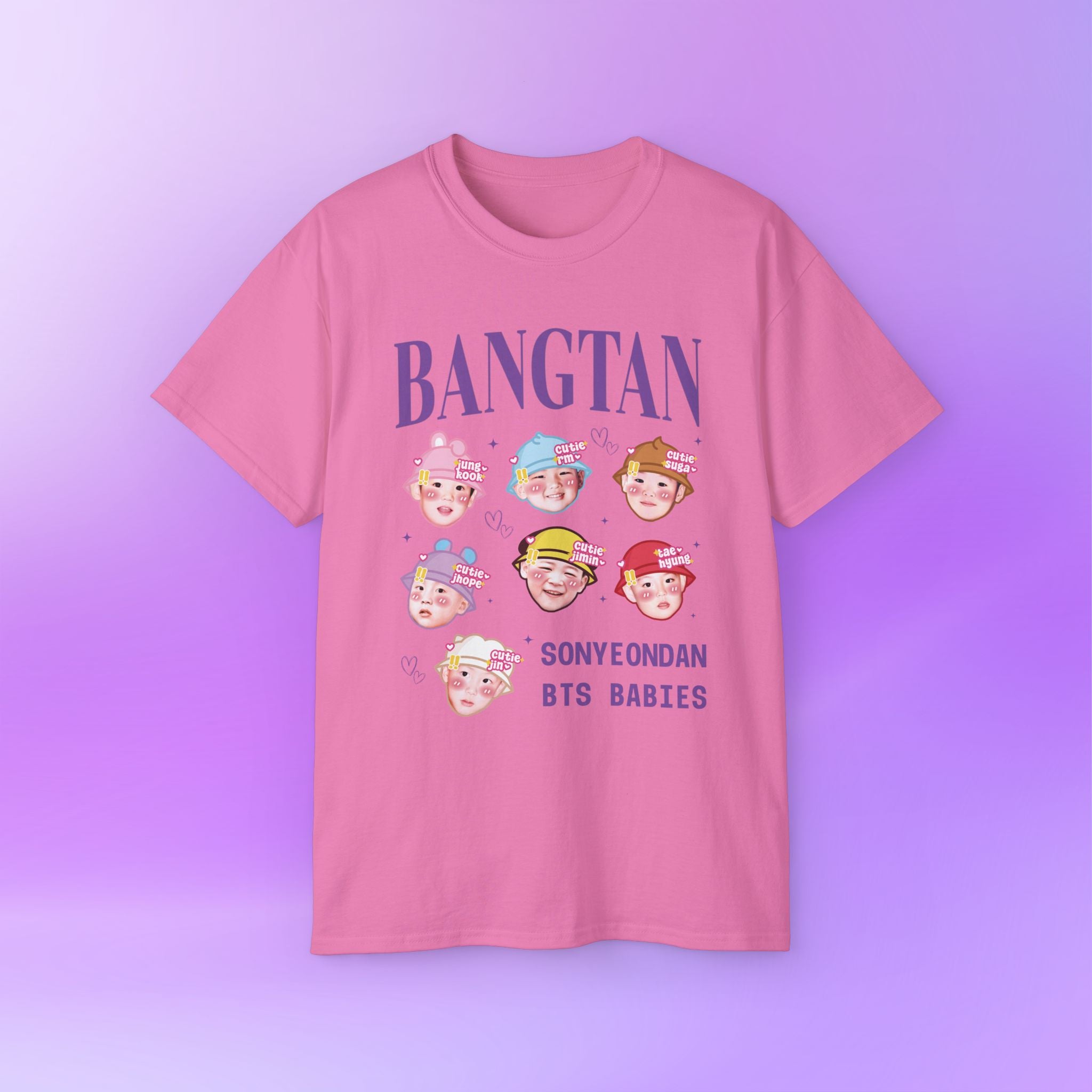 Bangtan Babies Names BTS Print | Unisex Graphic Cotton T-Shirt