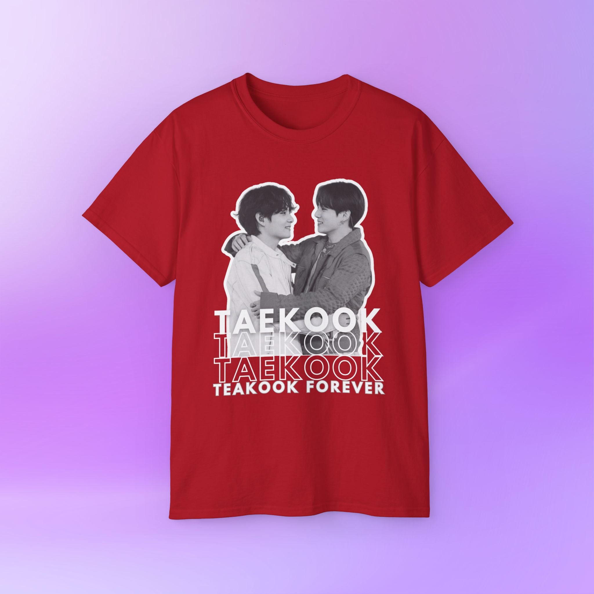 Taekook BTS Army, Taehyung and Jungkook bias Bangtan Sonyeondan, Cute Print | Unisex Cotton Tee Shirt