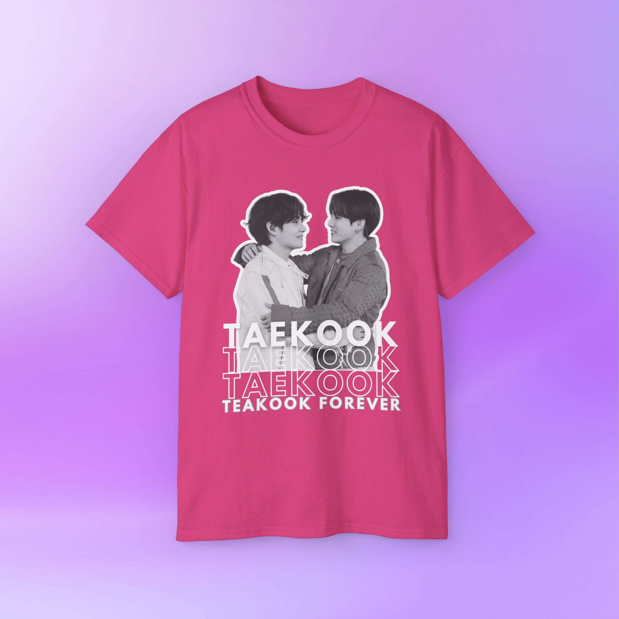 Taekook BTS Army, Taehyung and Jungkook bias Bangtan Sonyeondan, Cute Print | Unisex Cotton Tee Shirt