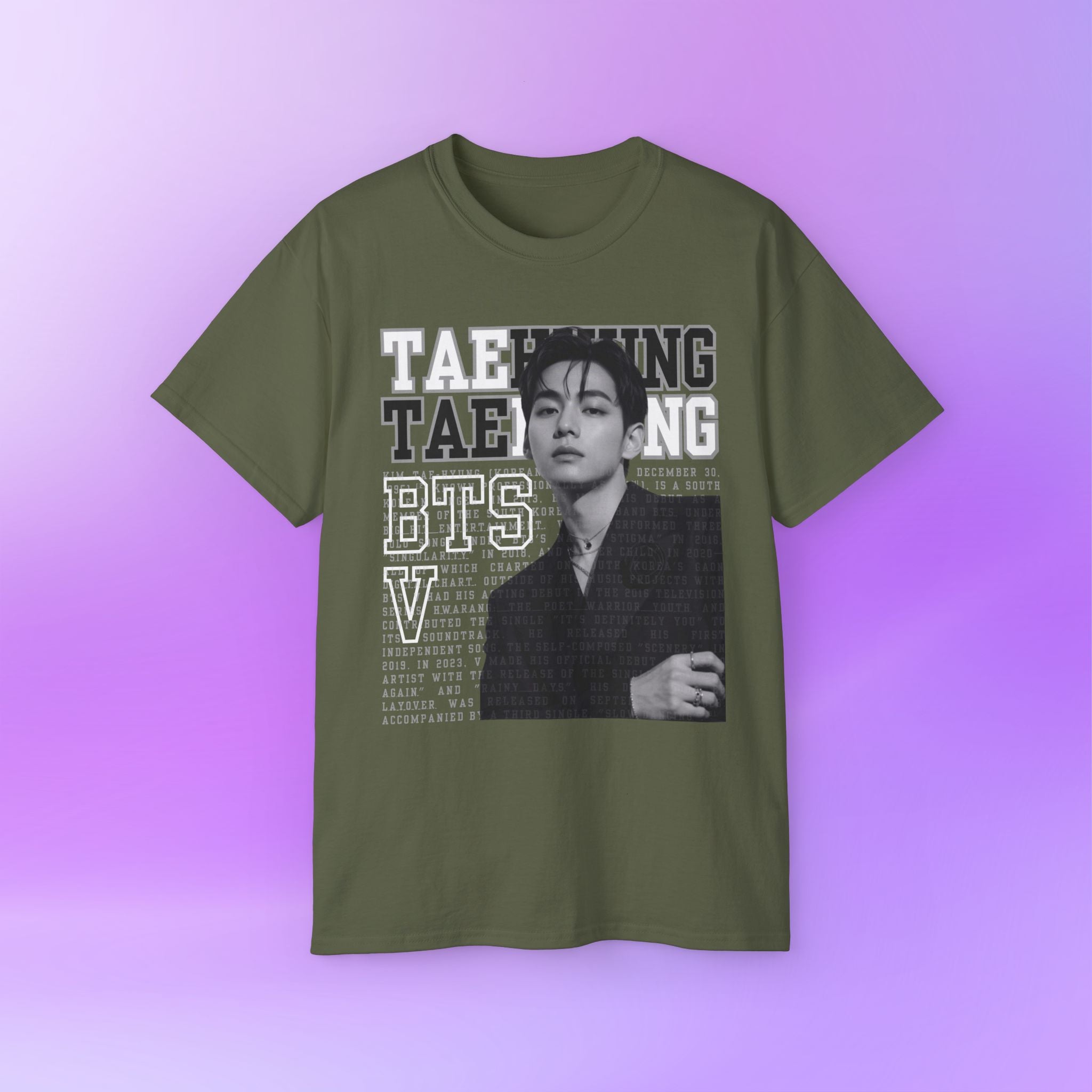 Taehyung V Tee Bias Bangtan Sonyeondan BTS  Unisex Graphic Cotton T-Shirt