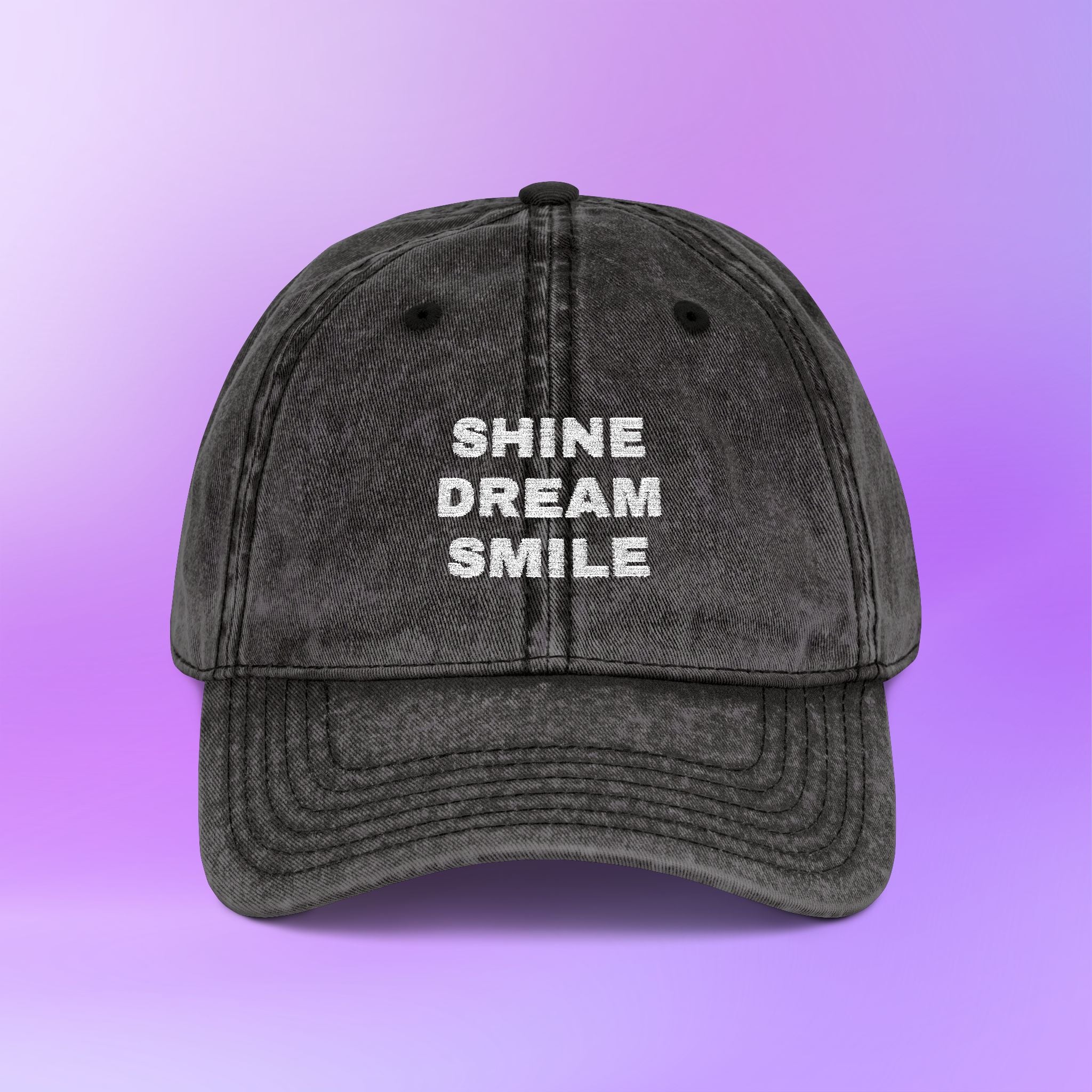 Shine Dream Smile | Mikrokosmos BTS Distressed Embroidered Vintage Baseball Cap