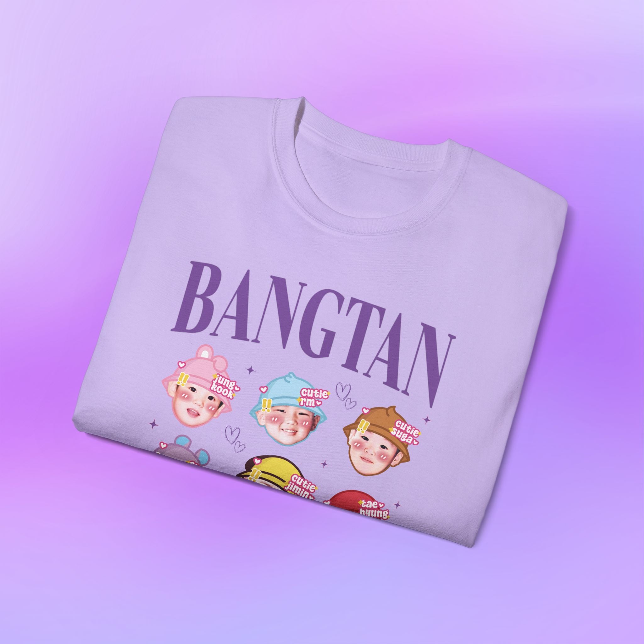Bangtan Babies Names BTS Print | Unisex Graphic Cotton T-Shirt
