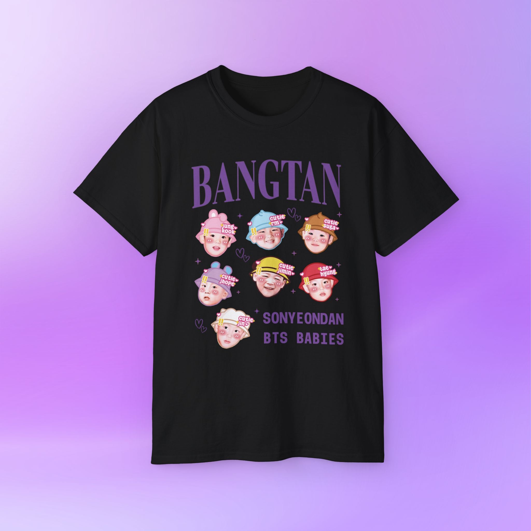 Bangtan Babies Names BTS Print | Unisex Graphic Cotton T-Shirt