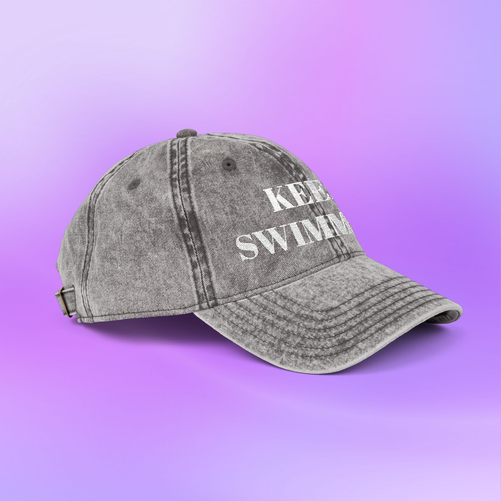 Keep Swimming | Swim Arirang BTS Distressed Embroidered Vintage Baseball Cap