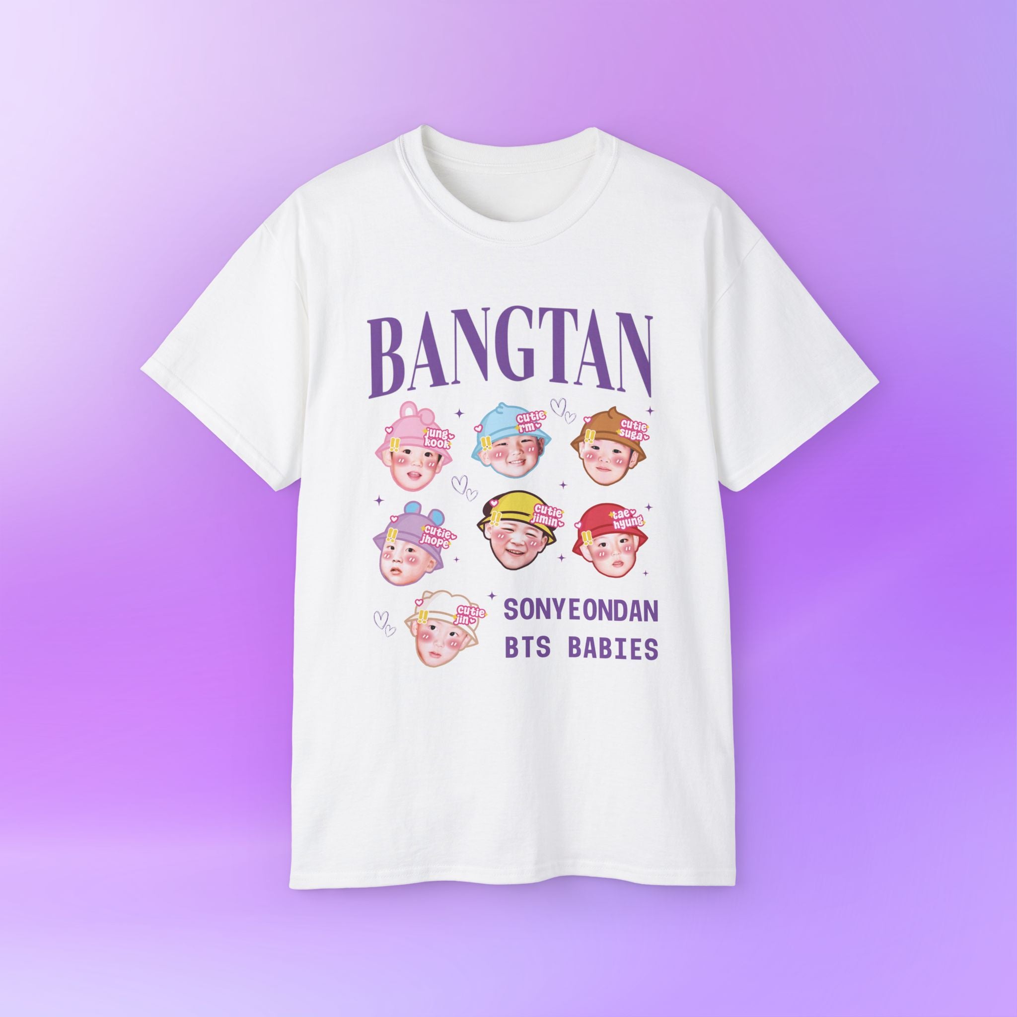 Bangtan Babies Names BTS Print | Unisex Graphic Cotton T-Shirt