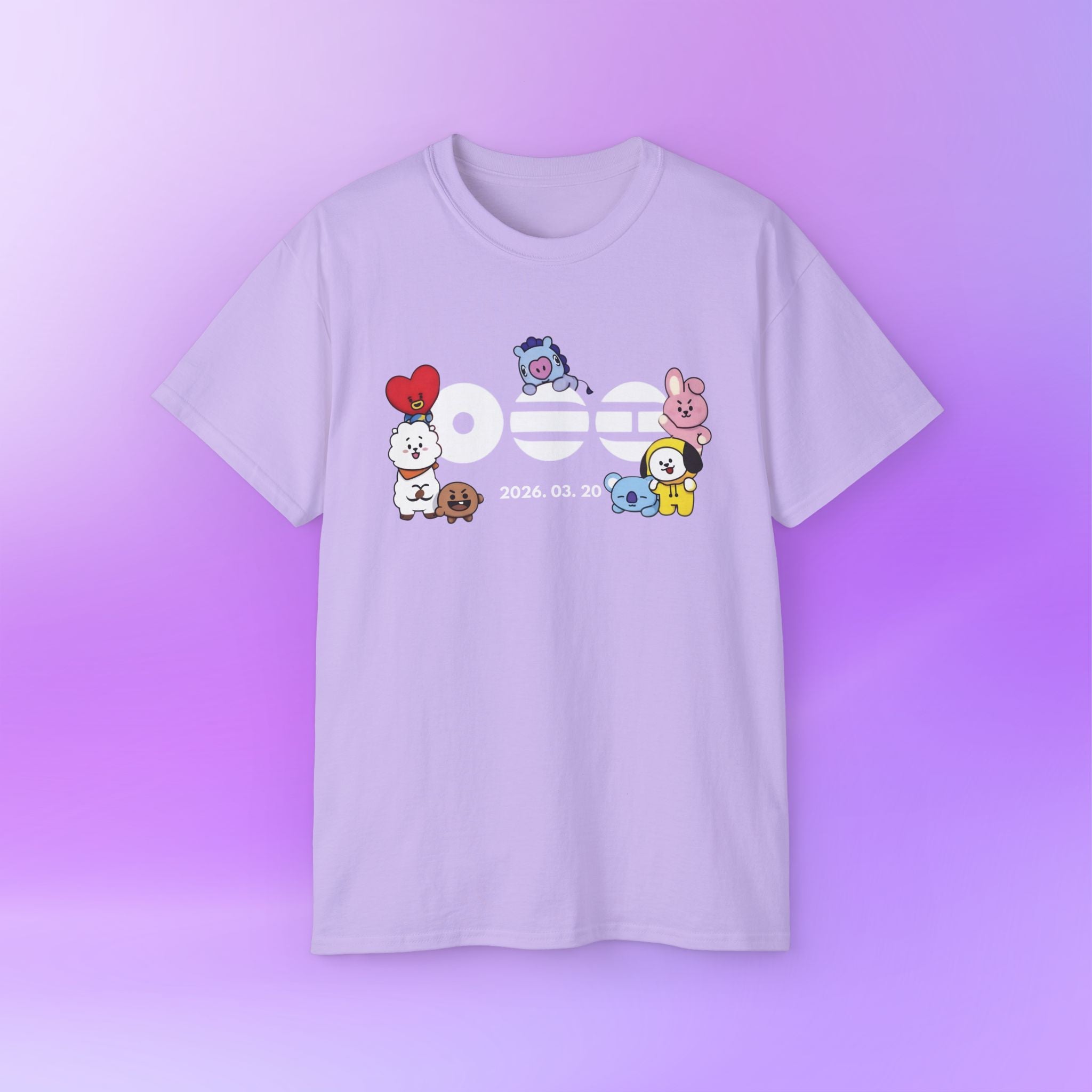 Arirang Bangtan Sonyeondan BTS, bt21 Cute Print | Unisex Cotton Tee Shirt
