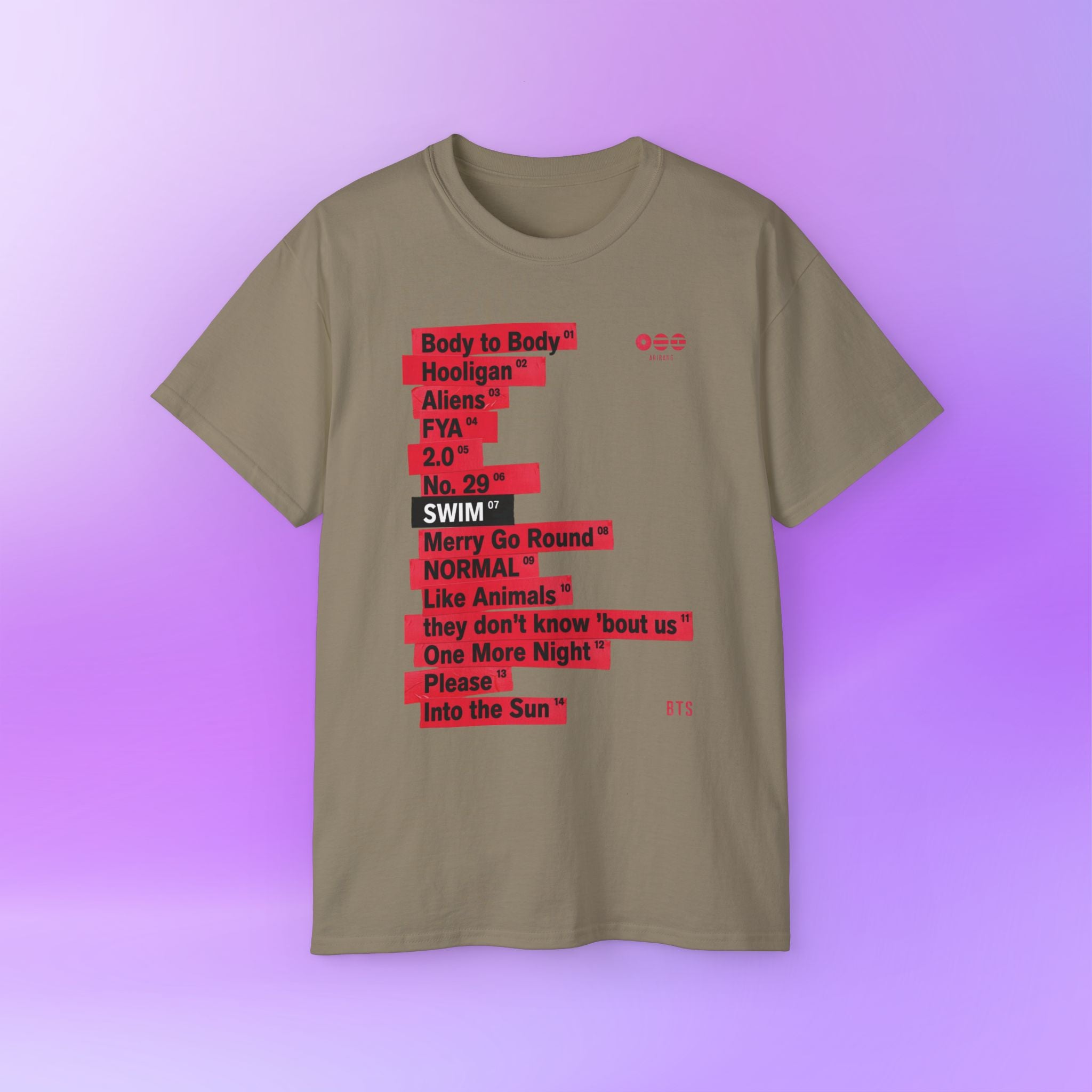 Arirang Album Bangtan Sonyeondan BTS | Unisex Cotton Tee Shirt