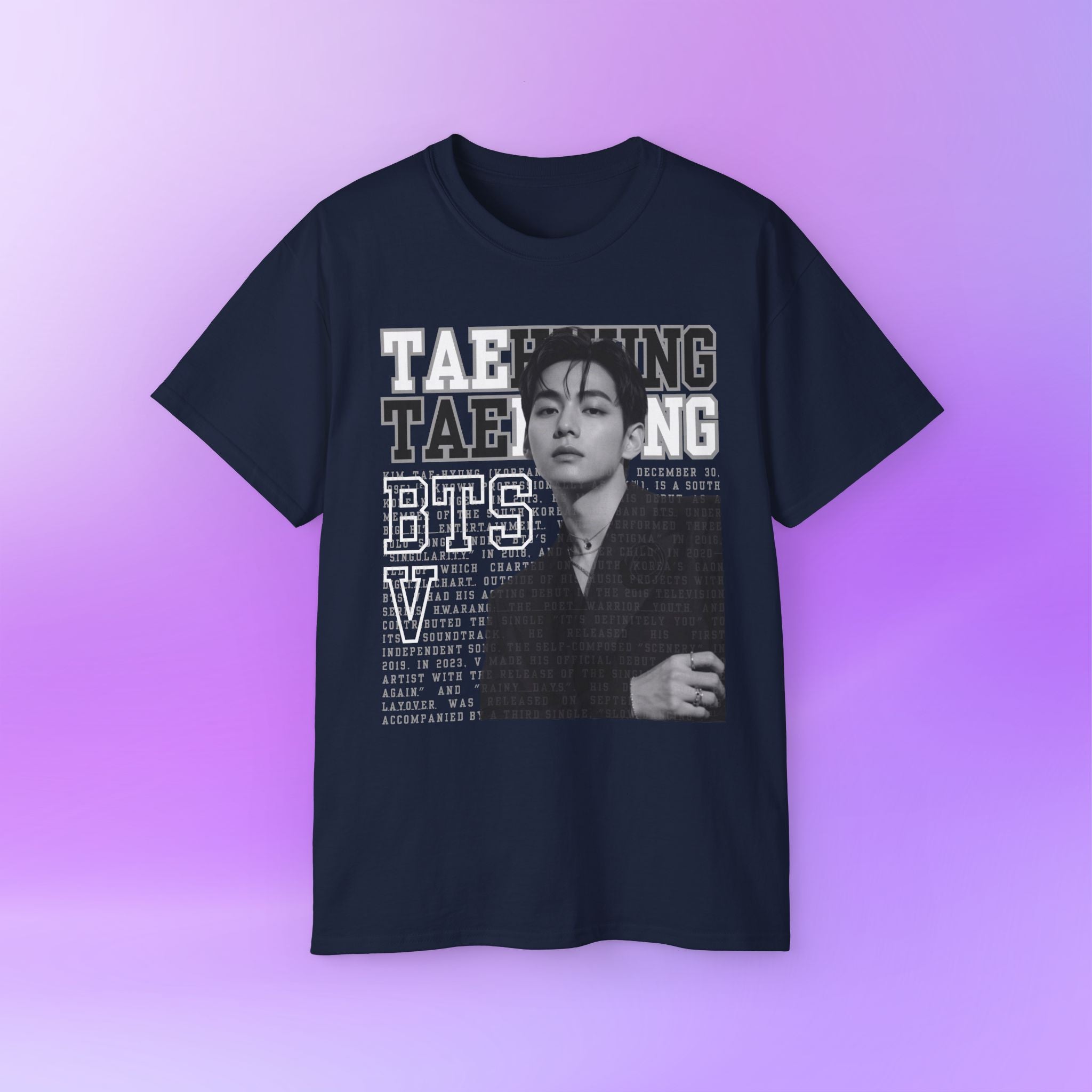 Taehyung V Tee Bias Bangtan Sonyeondan BTS  Unisex Graphic Cotton T-Shirt