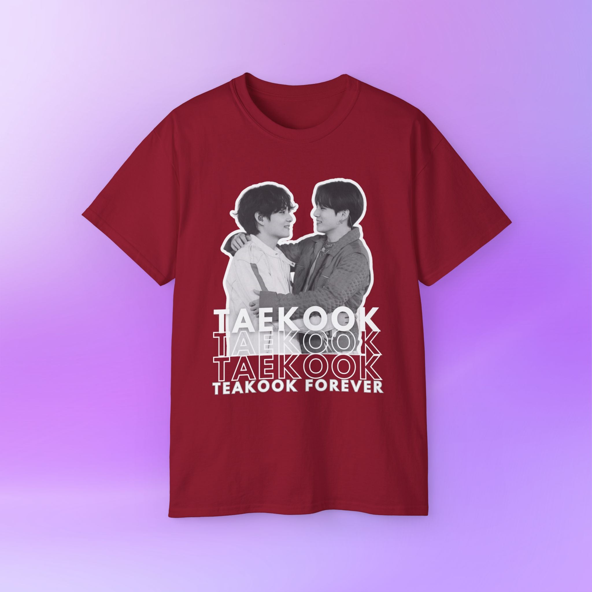 Taekook BTS Army, Taehyung and Jungkook bias Bangtan Sonyeondan, Cute Print | Unisex Cotton Tee Shirt