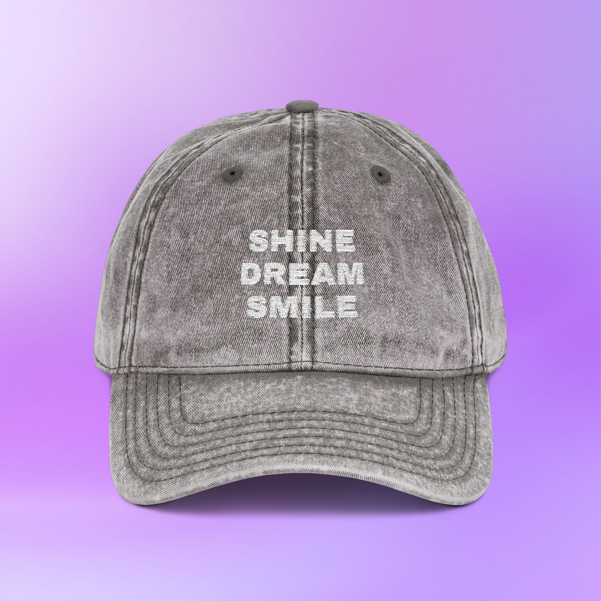 Shine Dream Smile | Mikrokosmos BTS Distressed Embroidered Vintage Baseball Cap