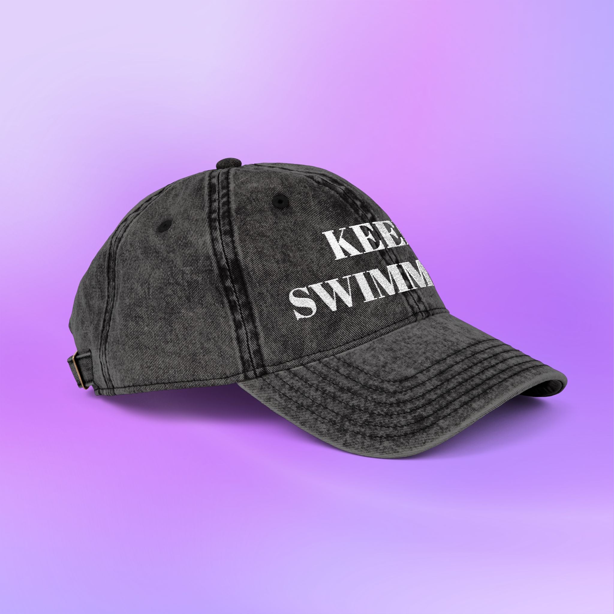 Keep Swimming | Swim Arirang BTS Distressed Embroidered Vintage Baseball Cap
