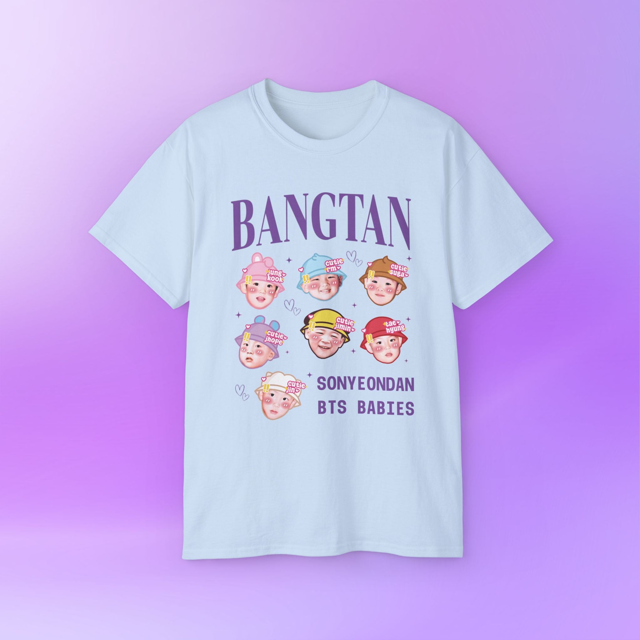 Bangtan Babies Names BTS Print | Unisex Graphic Cotton T-Shirt