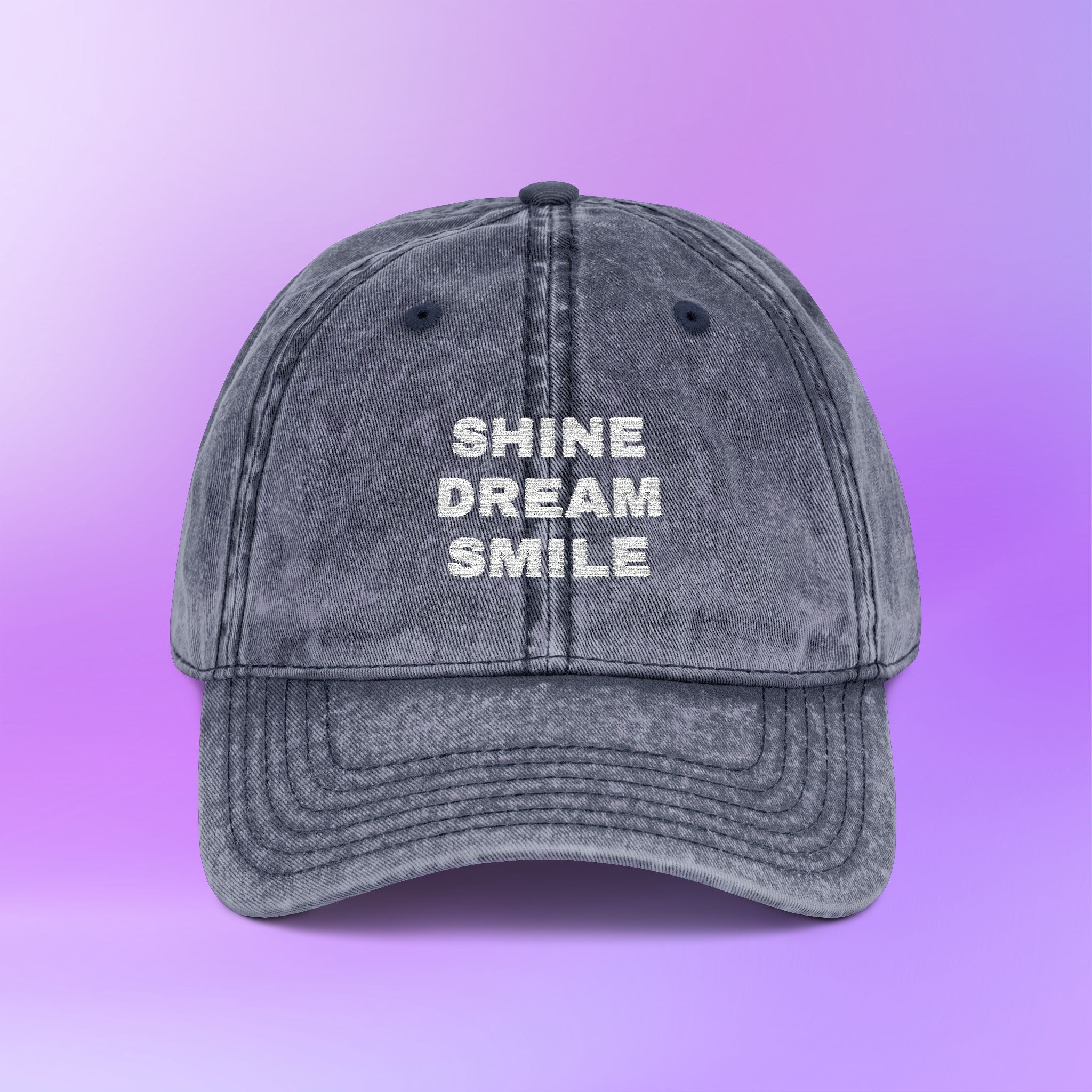 Shine Dream Smile | Mikrokosmos BTS Distressed Embroidered Vintage Baseball Cap