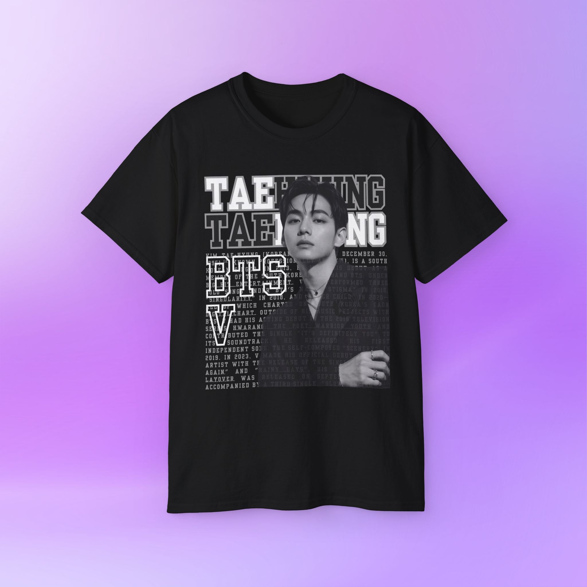 Taehyung V Tee Bias Bangtan Sonyeondan BTS  Unisex Graphic Cotton T-Shirt