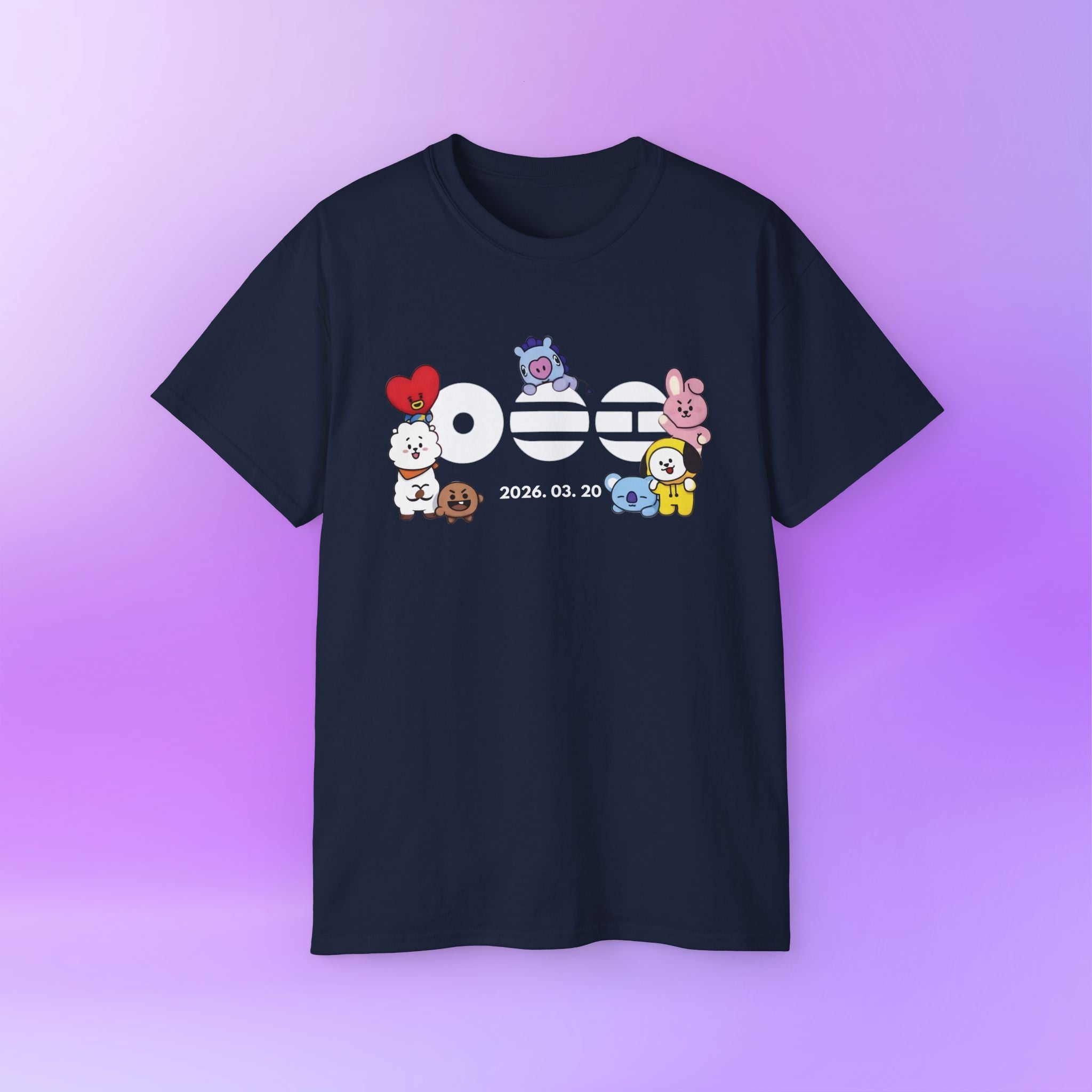 Arirang Bangtan Sonyeondan BTS, bt21 Cute Print | Unisex Cotton Tee Shirt