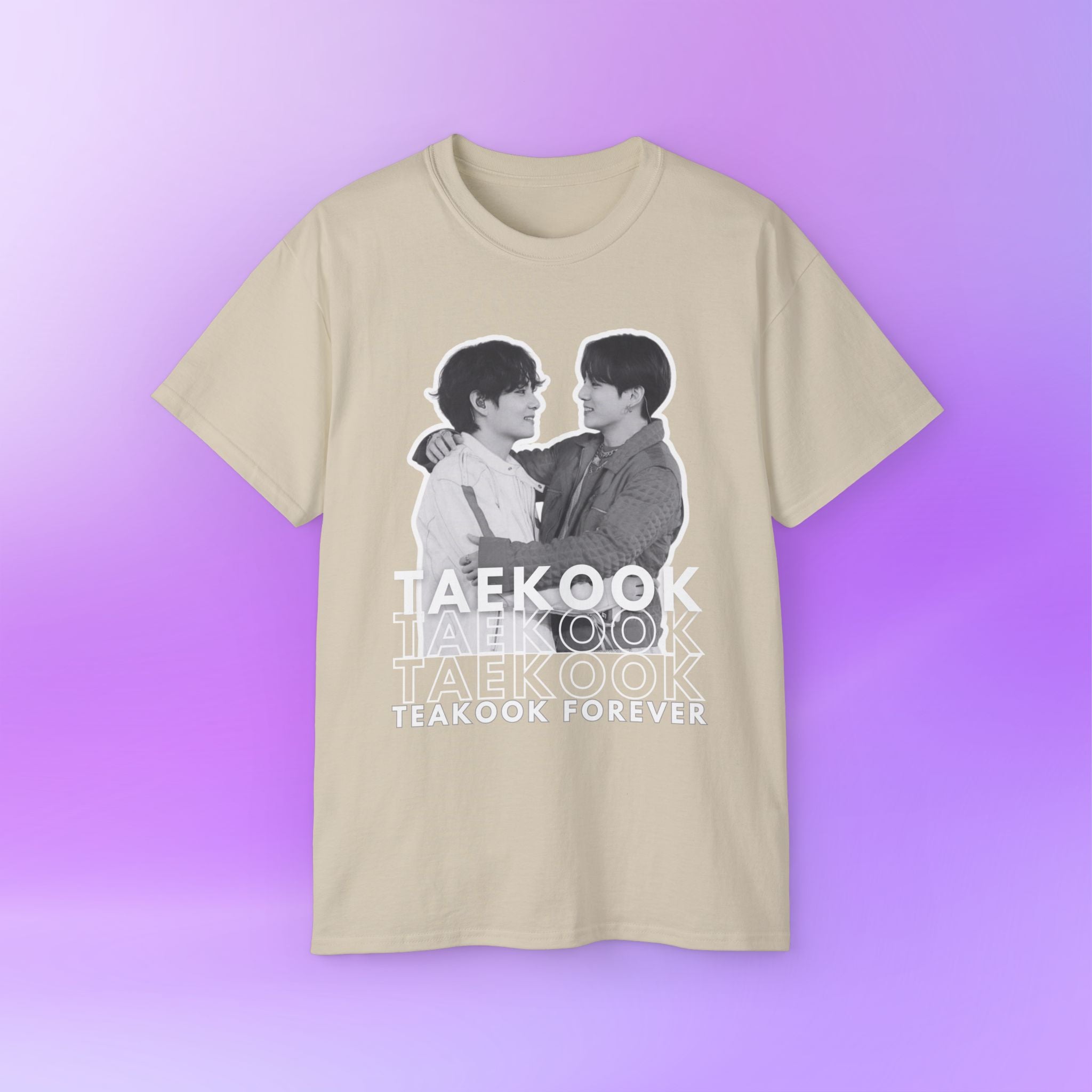 Taekook BTS Army, Taehyung and Jungkook bias Bangtan Sonyeondan, Cute Print | Unisex Cotton Tee Shirt