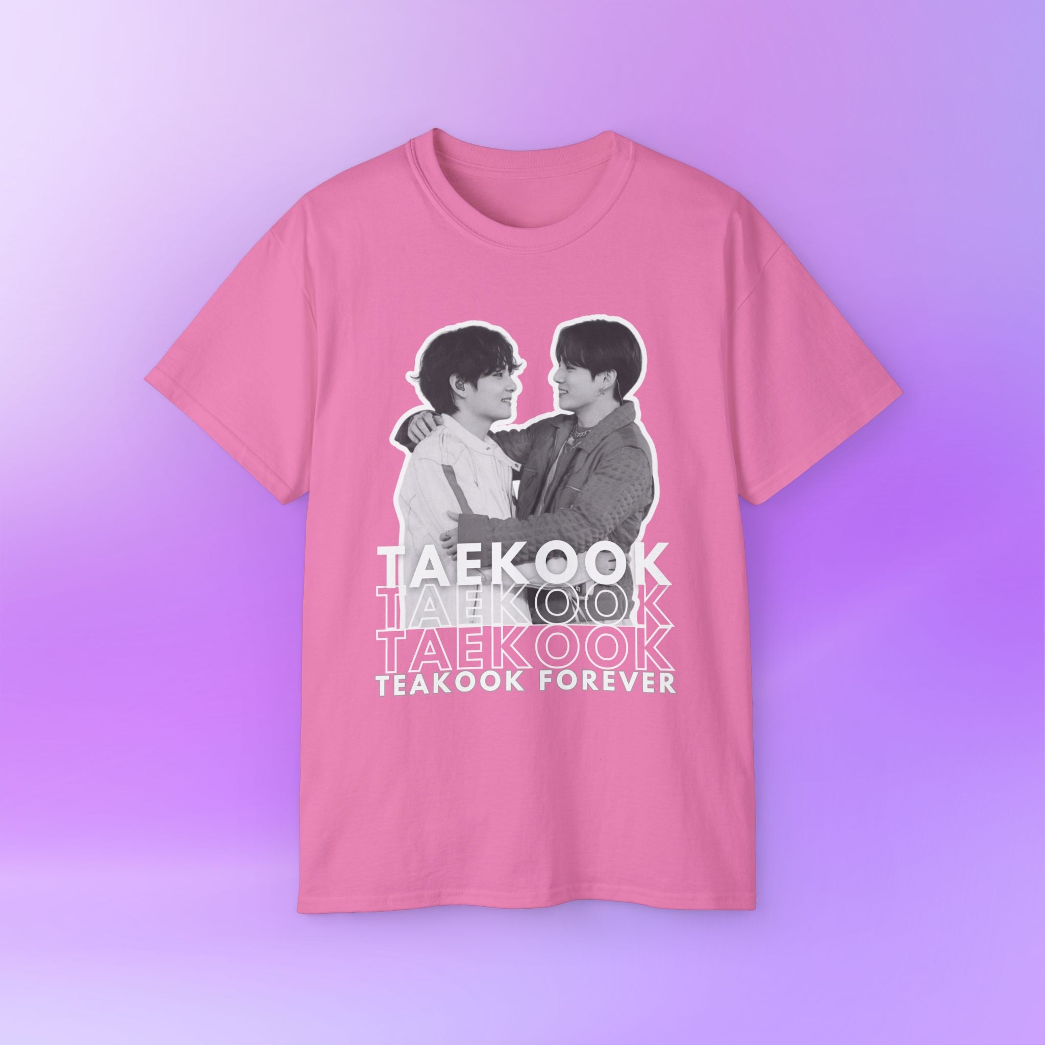 Taekook BTS Army, Taehyung and Jungkook bias Bangtan Sonyeondan, Cute Print | Unisex Cotton Tee Shirt