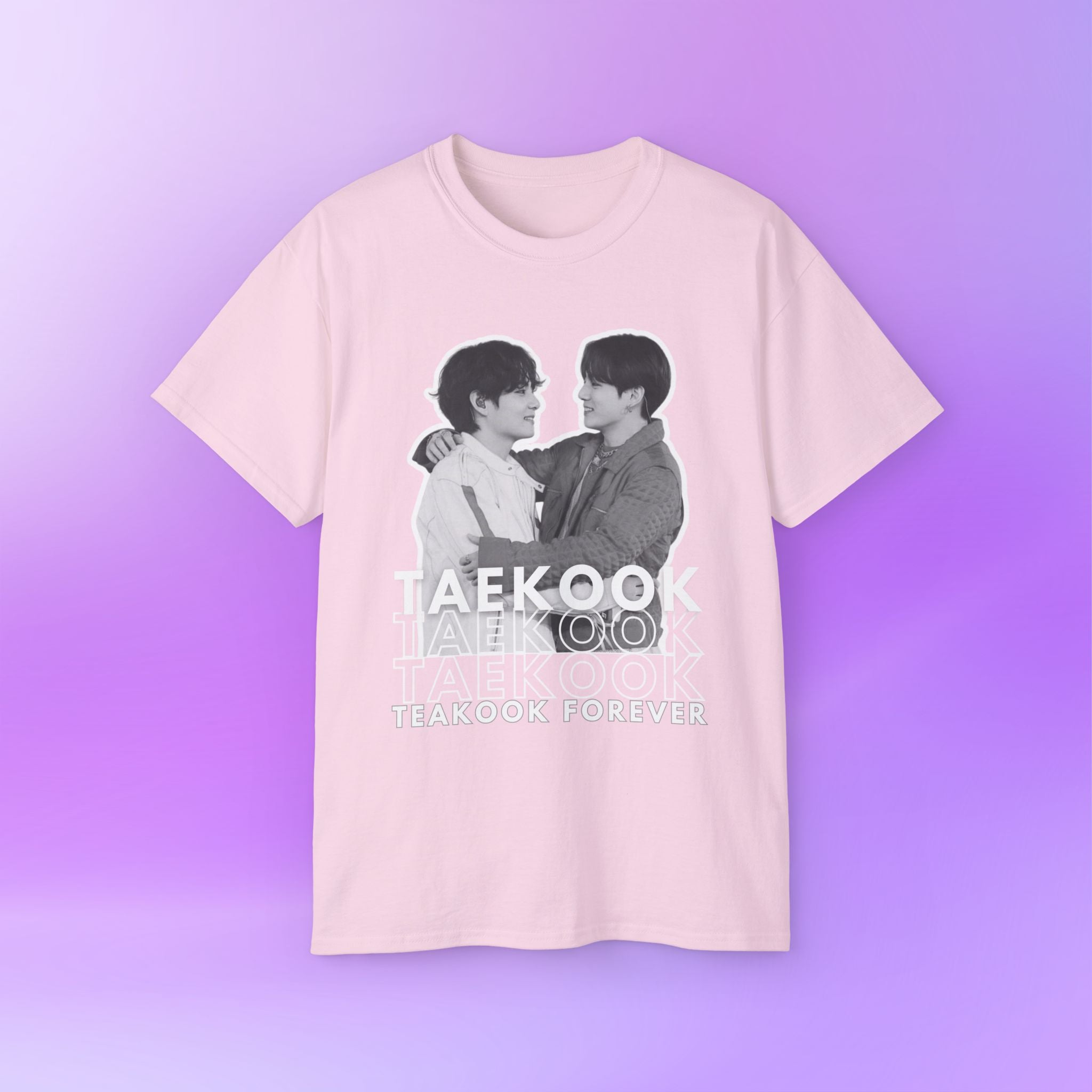 Taekook BTS Army, Taehyung and Jungkook bias Bangtan Sonyeondan, Cute Print | Unisex Cotton Tee Shirt