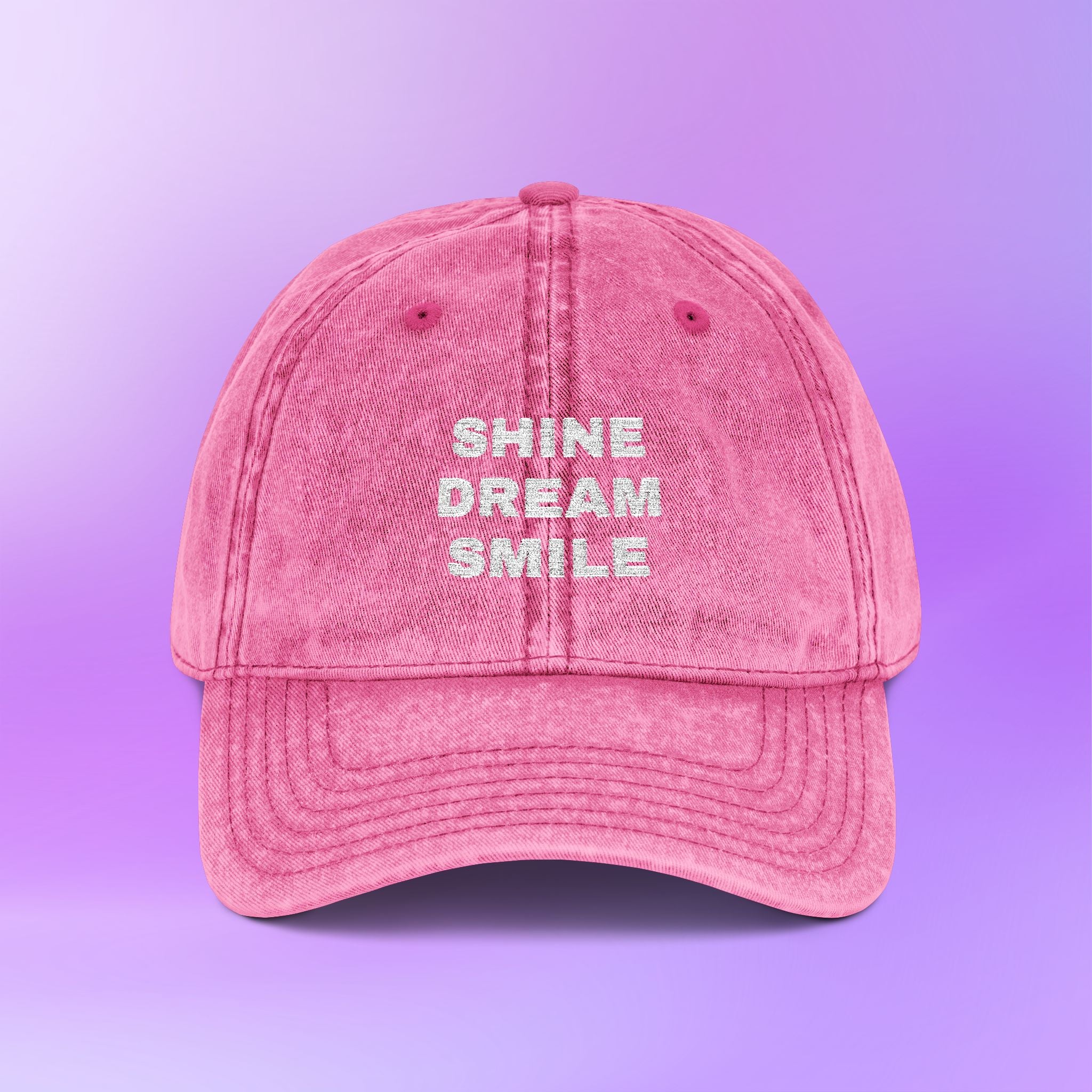Shine Dream Smile | Mikrokosmos BTS Distressed Embroidered Vintage Baseball Cap