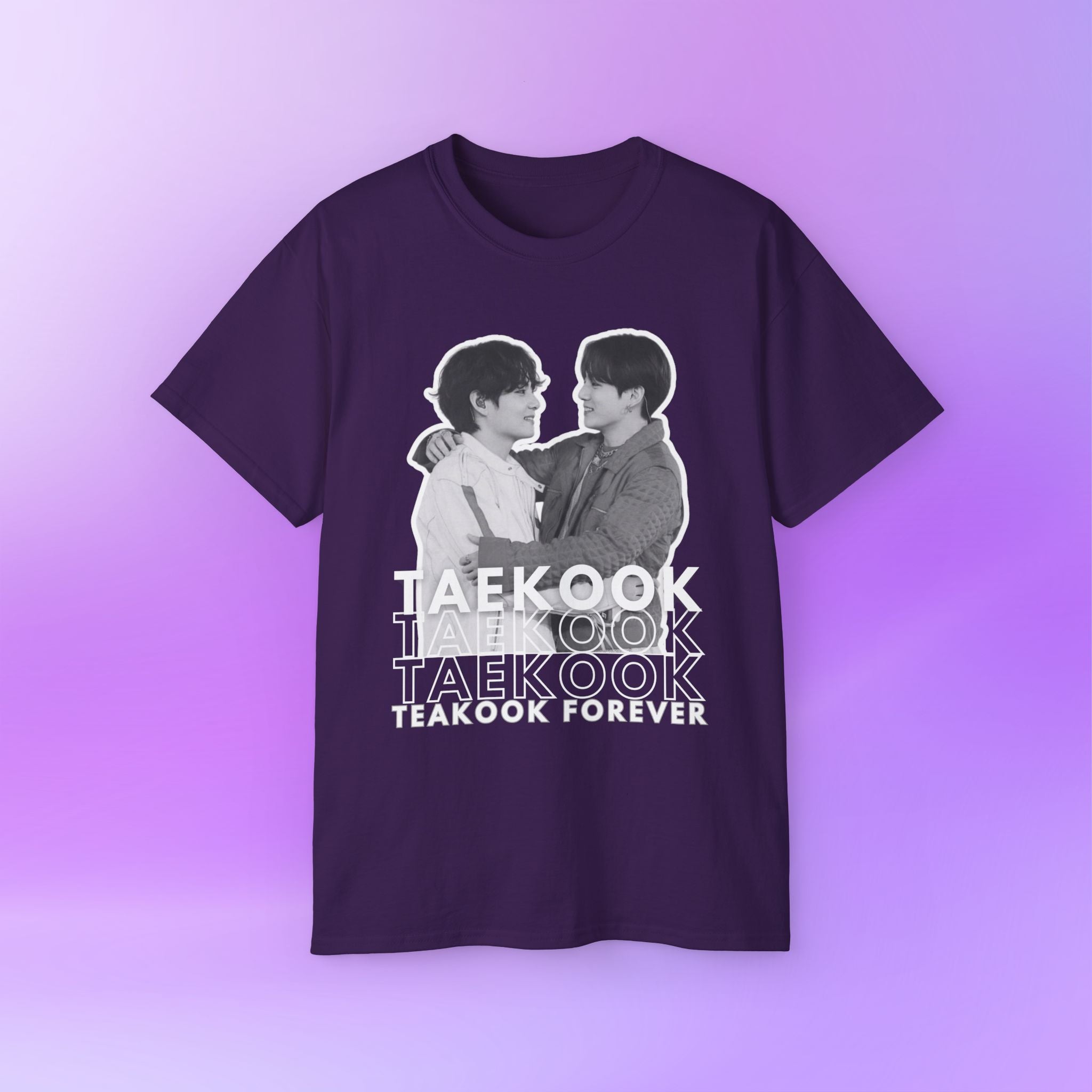Taekook BTS Army, Taehyung and Jungkook bias Bangtan Sonyeondan, Cute Print | Unisex Cotton Tee Shirt