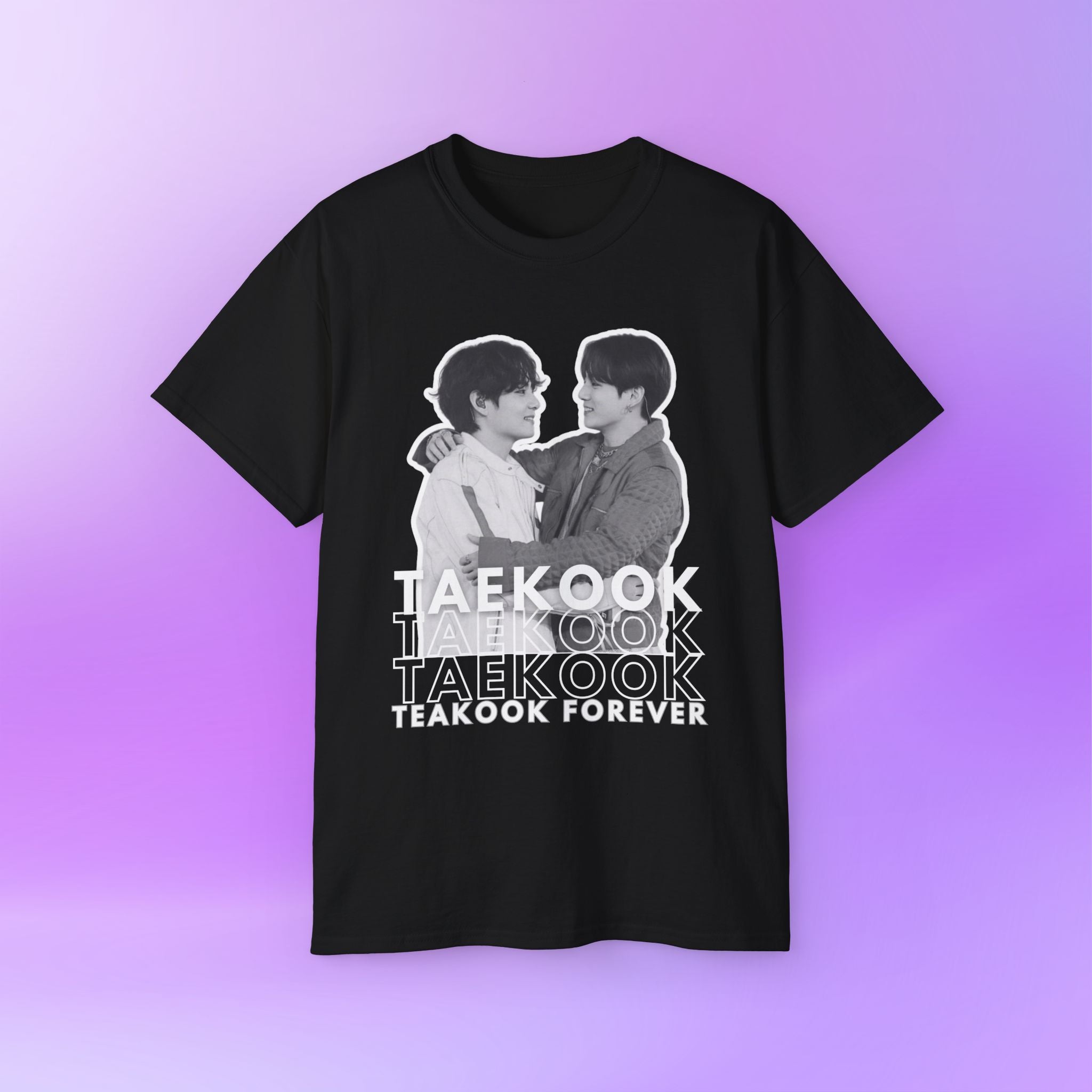 Taekook BTS Army, Taehyung and Jungkook bias Bangtan Sonyeondan, Cute Print | Unisex Cotton Tee Shirt