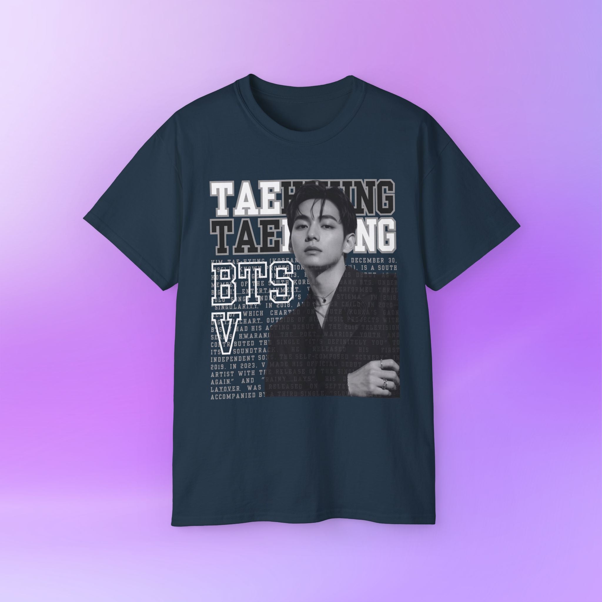 Taehyung V Tee Bias Bangtan Sonyeondan BTS  Unisex Graphic Cotton T-Shirt